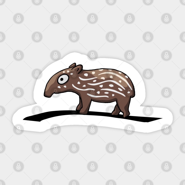 Sweet Cute Cartoon Striped Baby Tapir Sticker by SkizzenMonster